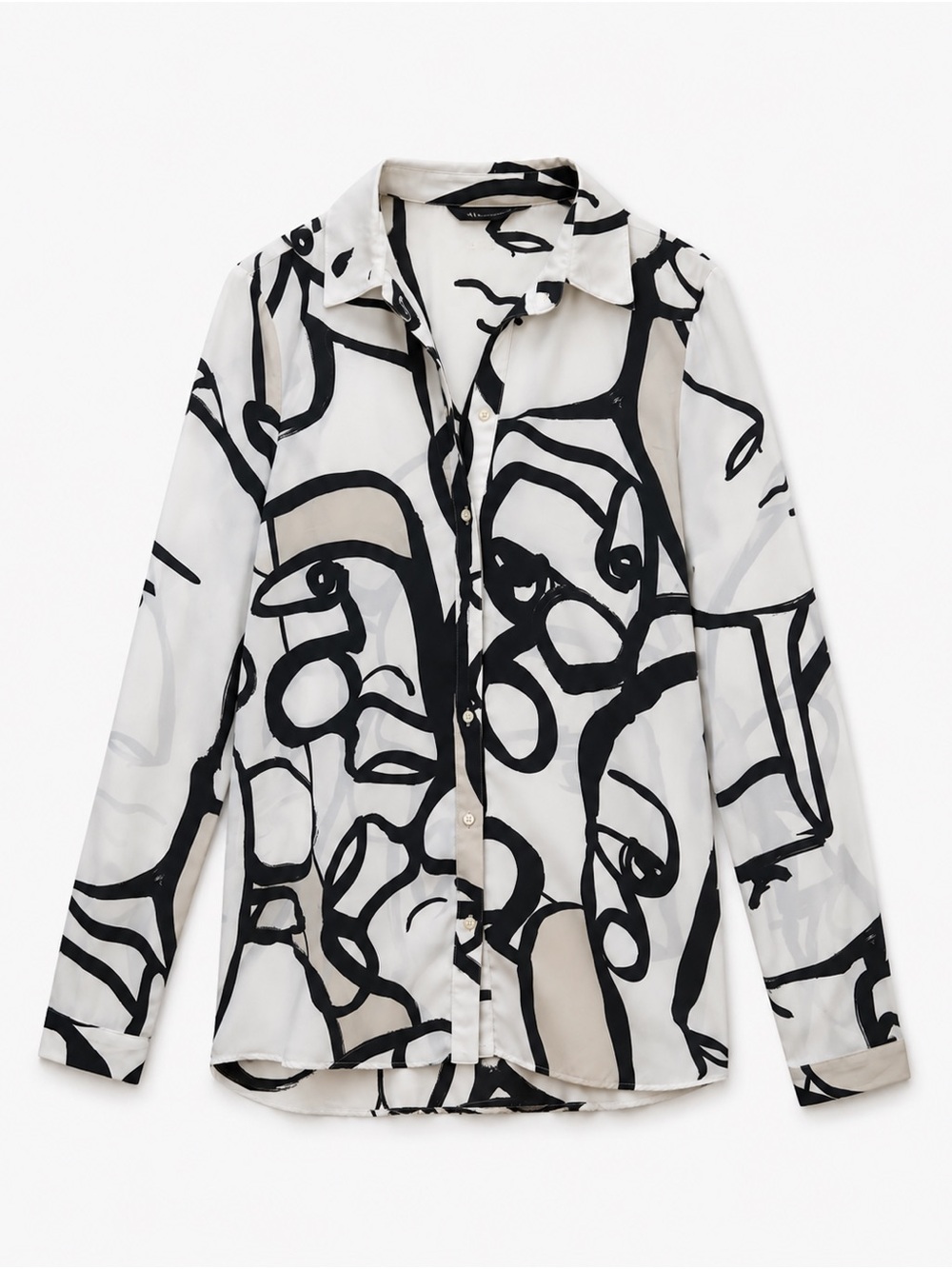 A|X Armani Exchange Abstract Face Print Button-Down Shirt